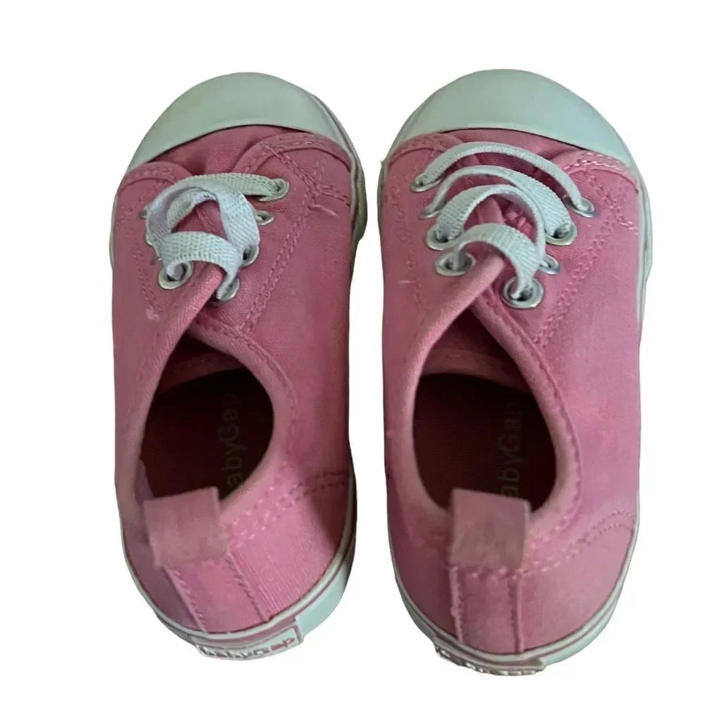 Baby Gap pink low top toddler sneakers size 7‎